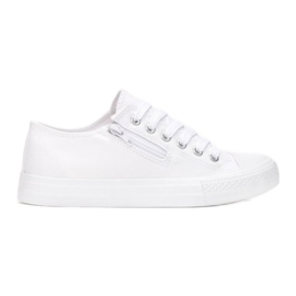 Tênis feminino com zíper branco Malani Tênis feminino com zíper branco Malani
