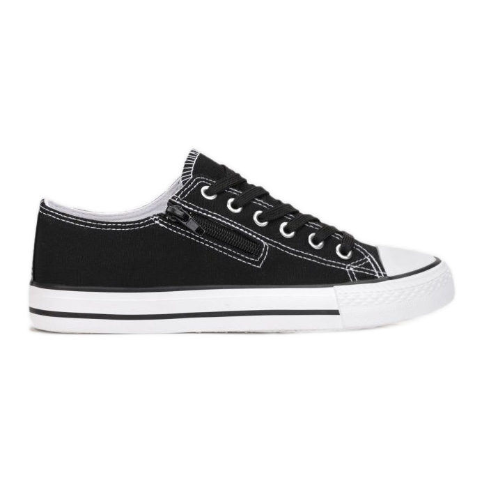 Tênis feminino com zíper preto Malani