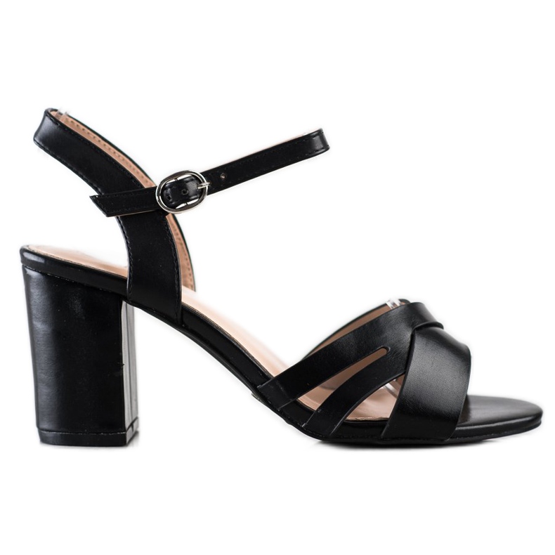 Laura Mode Sandálias pretas casuais em um bar preto