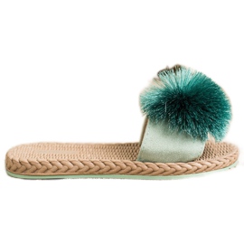 Bestelle Chinelos com pompom verde