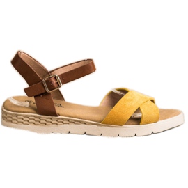 SHELOVET Sandálias Casuais Com Fivela marrom amarelo