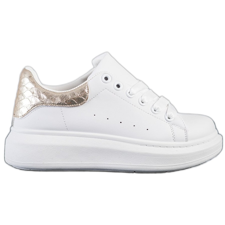 Weide Tênis com inserção dourada branco