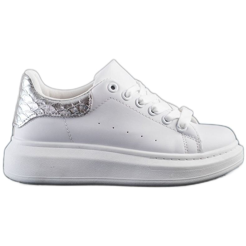 Weide Tênis com inserção de prata branco Weide Tênis com inserção de prata branco