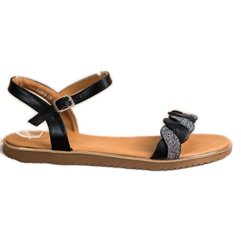 Cm Paris Sandálias Pretas Com Brilho preto