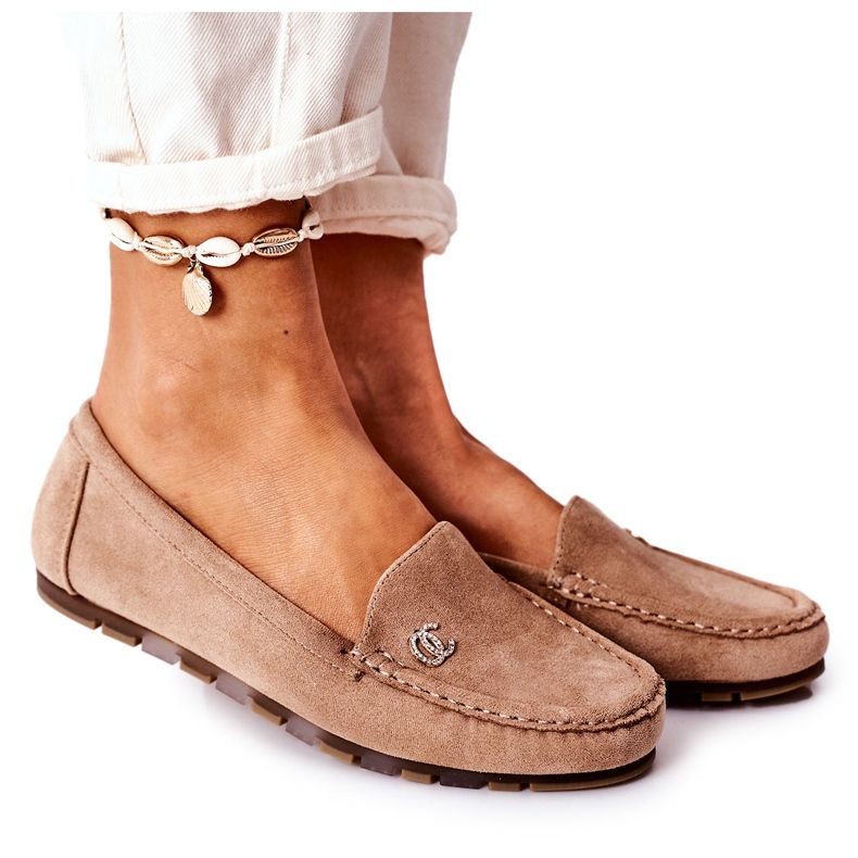 PS1 Mocassim de camurça feminino marrom claro Madelyn bege