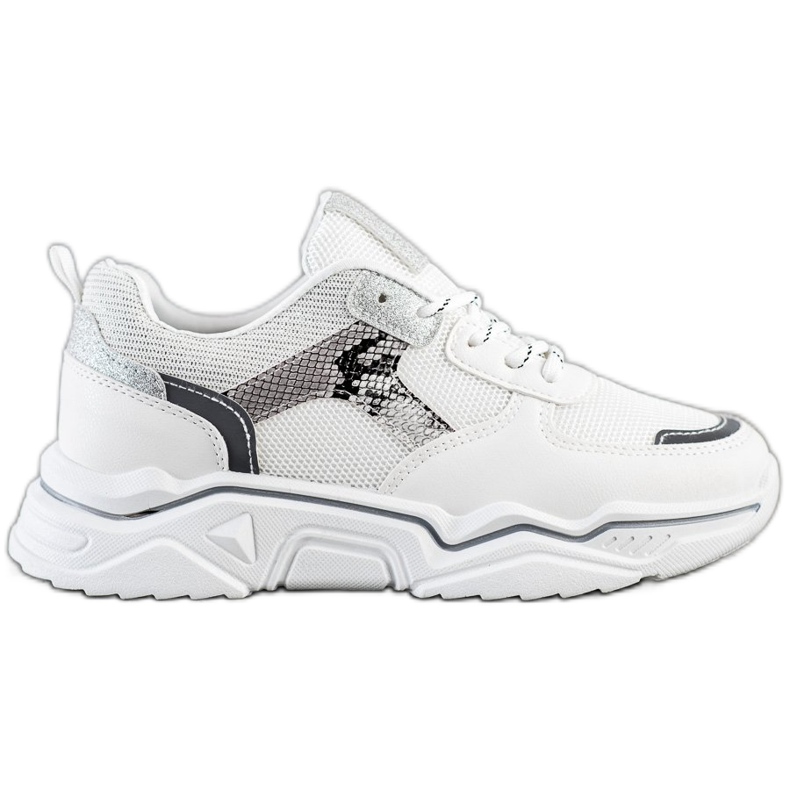 SHELOVET Tênis Branco Com Brilho