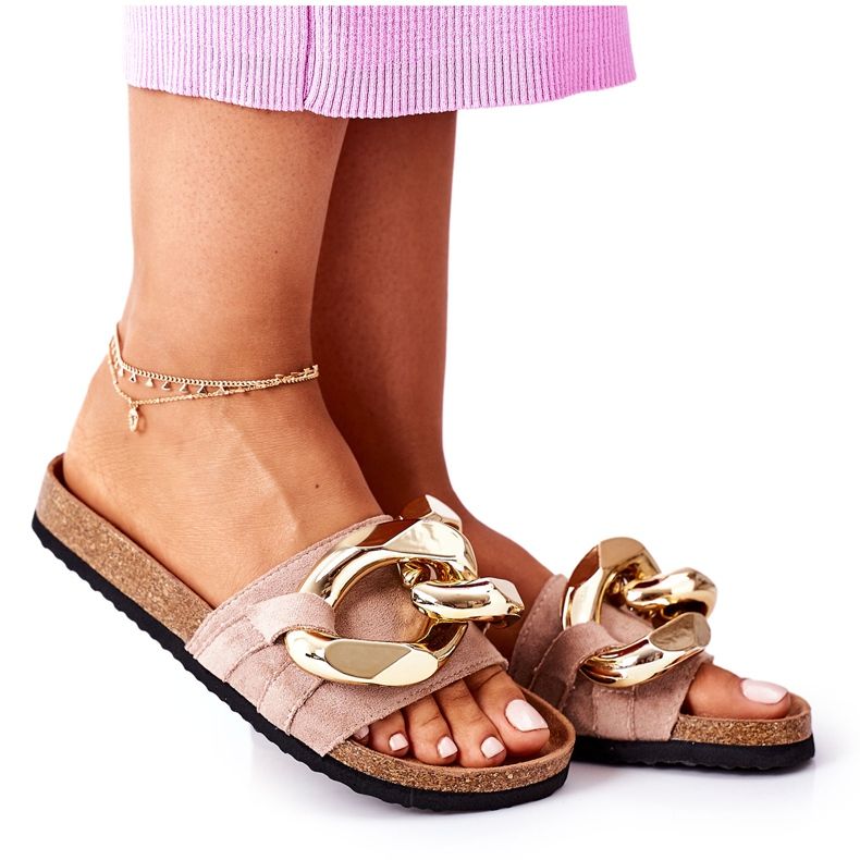 S.Barski Chinelos em cortiça com corrente S. Barski SB001 Bege S.Barski Chinelos em cortiça com corrente S. Barski SB001 Bege