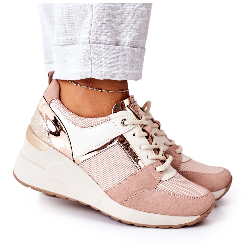 Tênis cunha Vinceza 10606 rosa