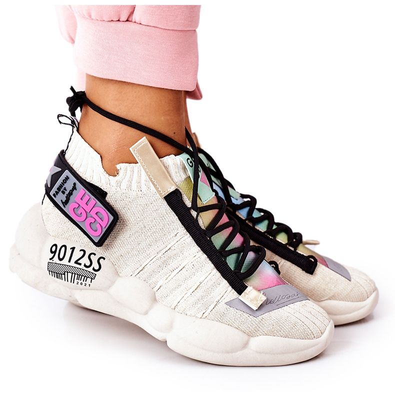 PS1 Calçado desportivo feminino. Ténis Bege Bubble Tea