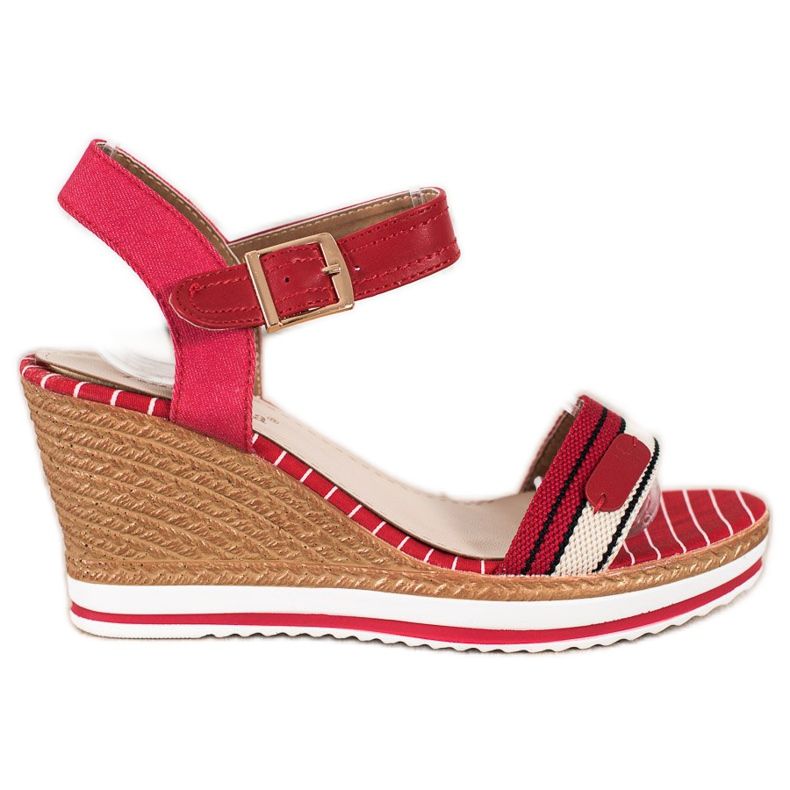 SHELOVET Sandálias de cunha vermelho