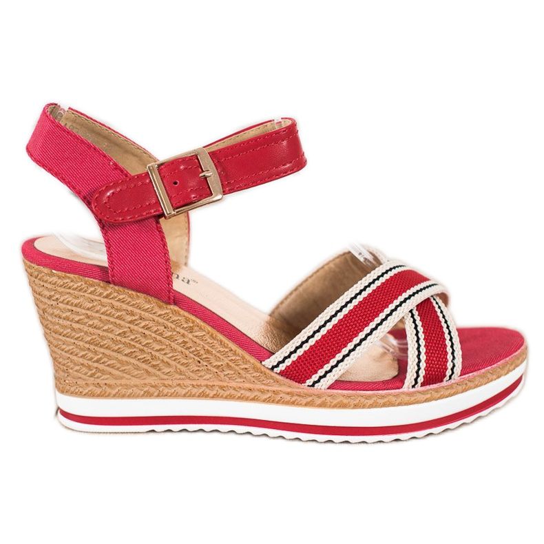 SHELOVET Sandálias de cunha vermelho