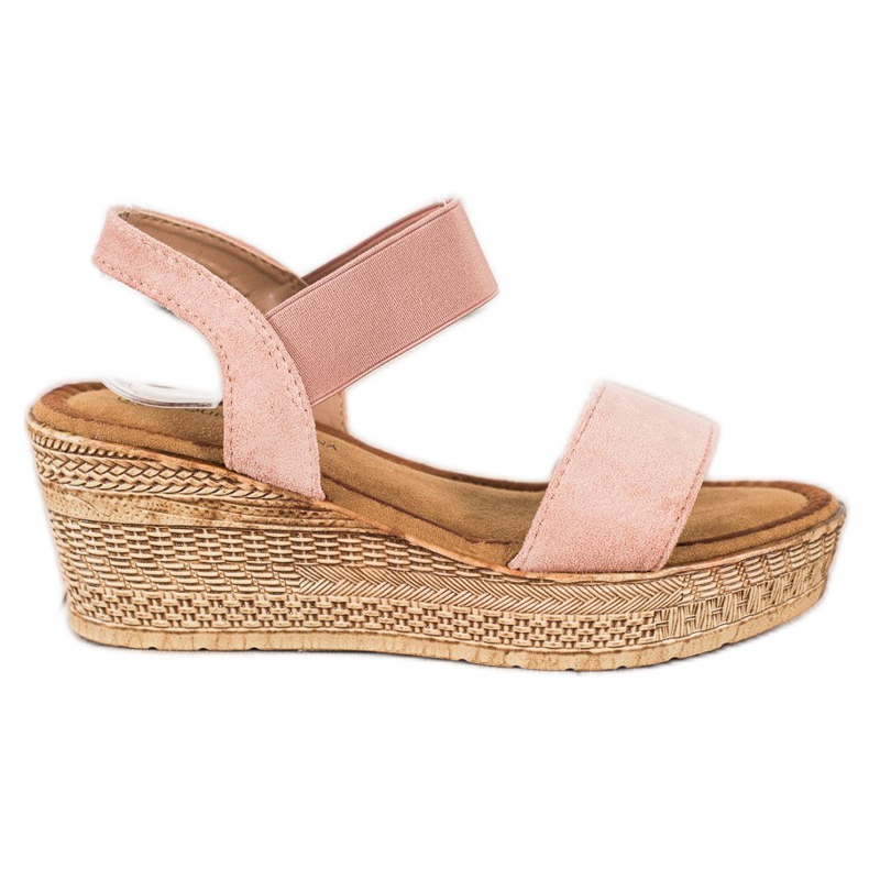 Queentina Sandálias de camurça leve rosa