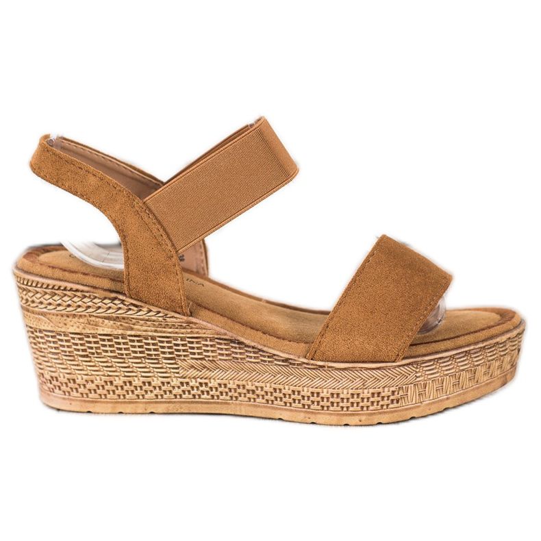 Queentina Sandálias de camurça leve castanho