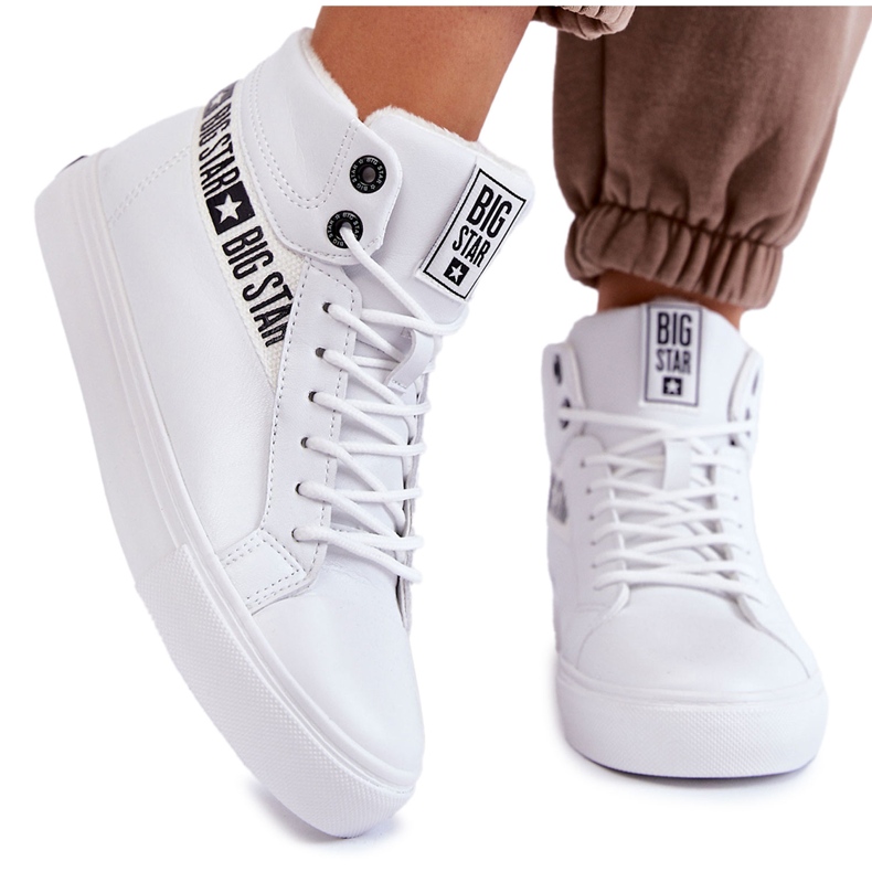 Tênis feminino Big Star High White EE274356 branco