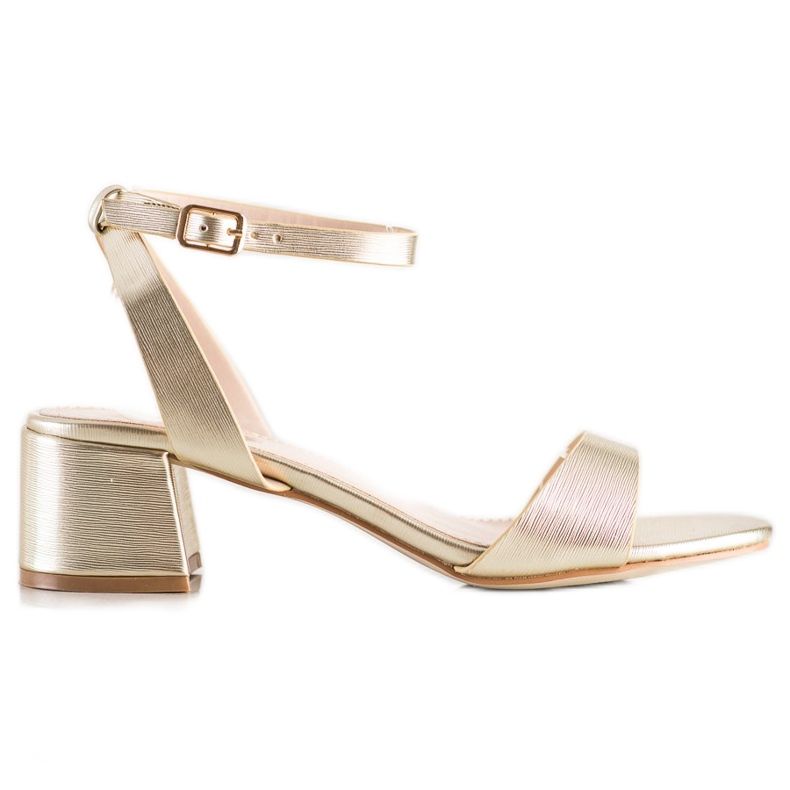 SHELOVET Sandálias douradas elegantes dourado