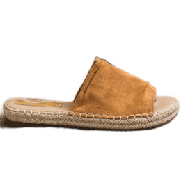 SHELOVET Chinelos de camurça clássicos marrom