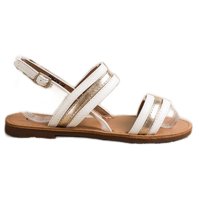 Cm Paris Sandálias de couro ecológicas planas branco