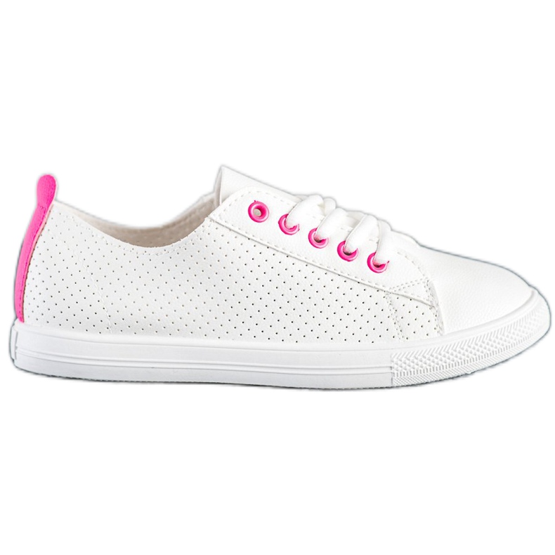 SHELOVET Tênis a céu aberto com couro ecológico branco