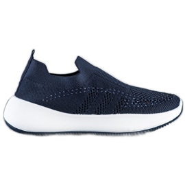 Renda Tênis Slip-on Com Cristais azul Renda Tênis Slip-on Com Cristais azul
