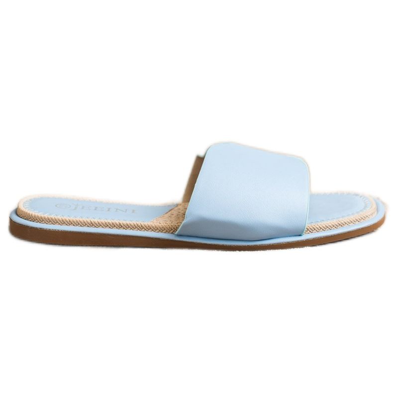 SHELOVET Chinelos elegantes de couro ecológico azul