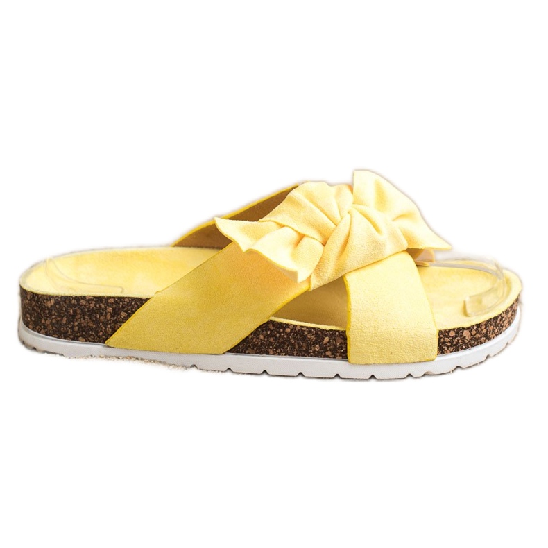 Ideal Shoes Chinelos elegantes amarelo