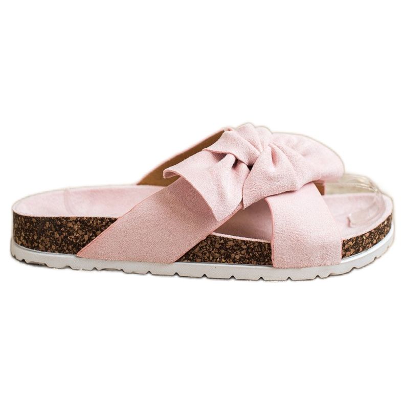 Ideal Shoes Chinelos elegantes rosa