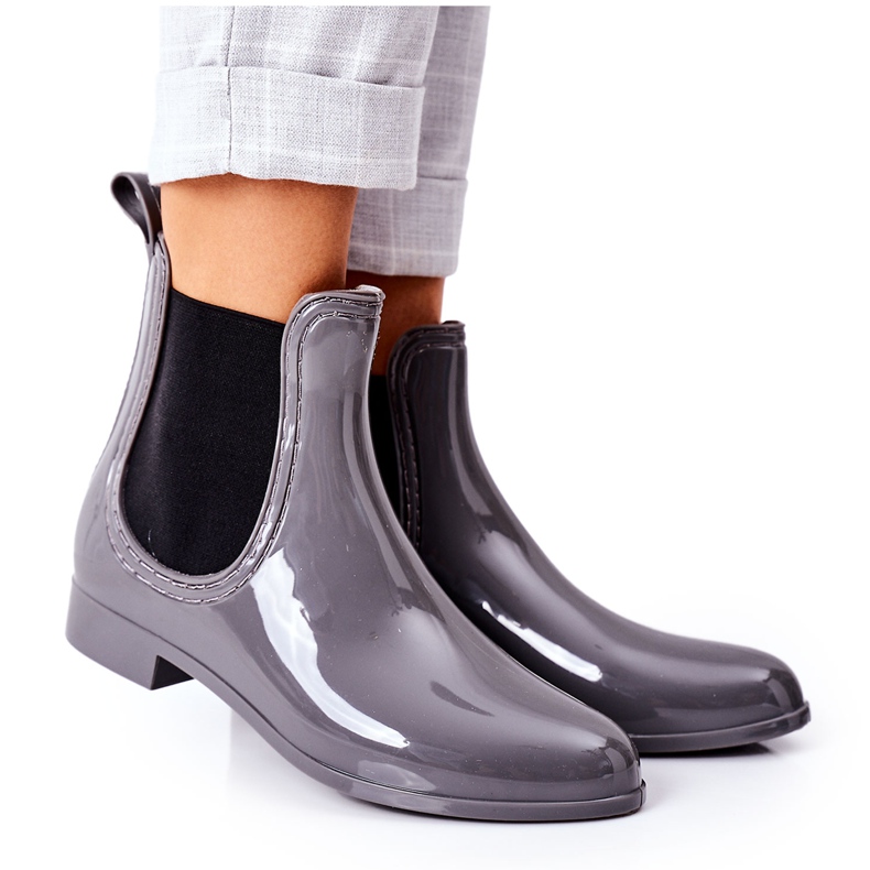 Botas Jodhpur com guarda-chuva cinza brilhante