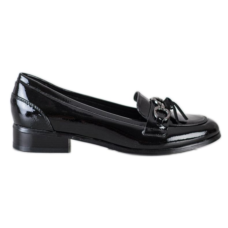 Mocassins VINCEZA de salto plano preto