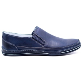 Polbut Sapatos masculinos slip 2107 azul marinho azul-marinho