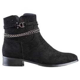 Botas com corrente decorativa VINCEZA preto