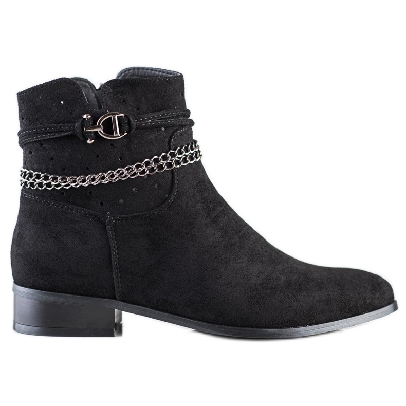 Botas com corrente decorativa VINCEZA preto