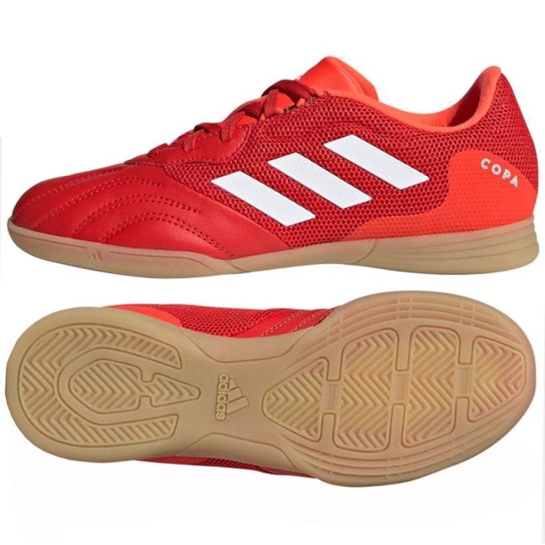 Adidas Copa Sense.3 Chuteiras In Sala Jr FY6157 vermelho laranjas e tintos