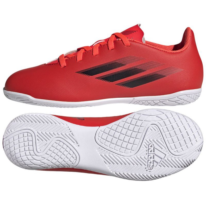 Chuteiras Adidas X Speedflow.4 In Jr FY3331 multicolorido laranjas e tintos