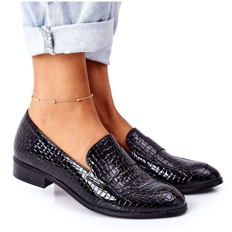 Mocassins Lacados Vinceza 21-10674 Preto