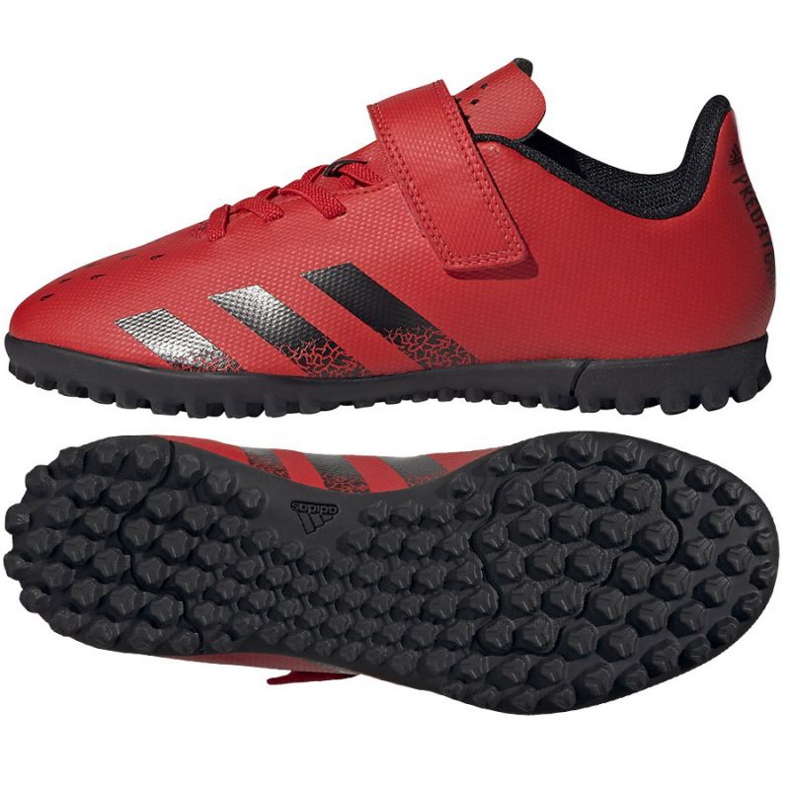 Chuteiras Adidas Predator Freak.4 H&L Tf Jr FY6323 multicolorido laranjas e tintos Chuteiras Adidas Predator Freak.4 H&L Tf Jr FY6323 multicolorido laranjas e tintos