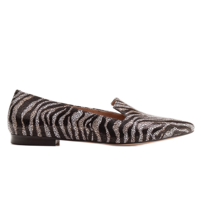 Marco Shoes Bailarinas senhoriais de couro - padrão de pantera preto