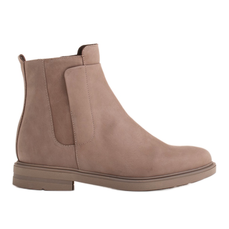 Marco Shoes Botas leves isoladas com fundo plano feito de couro natural bege