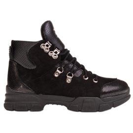Marco Shoes Botas esportivas femininas com leve isolamento outono-inverno preto