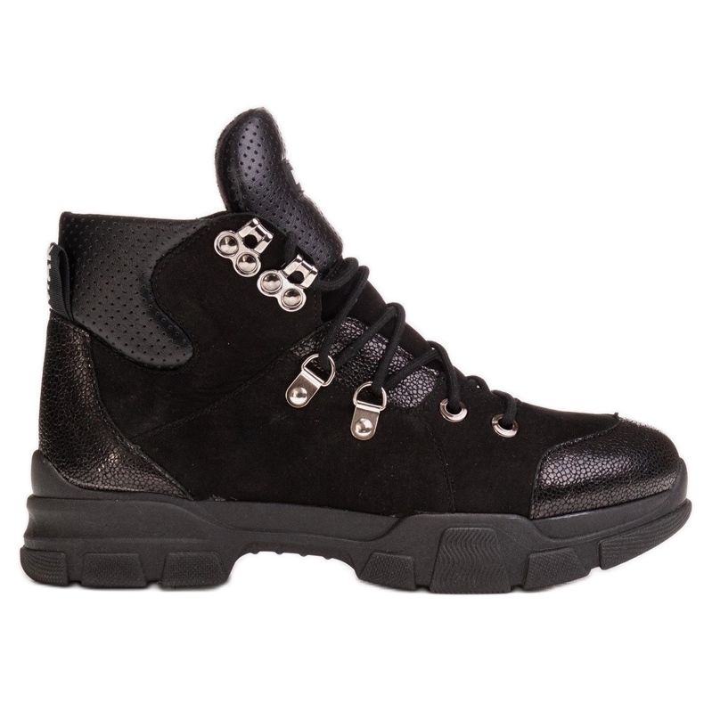 Marco Shoes Botas esportivas femininas com leve isolamento outono-inverno preto