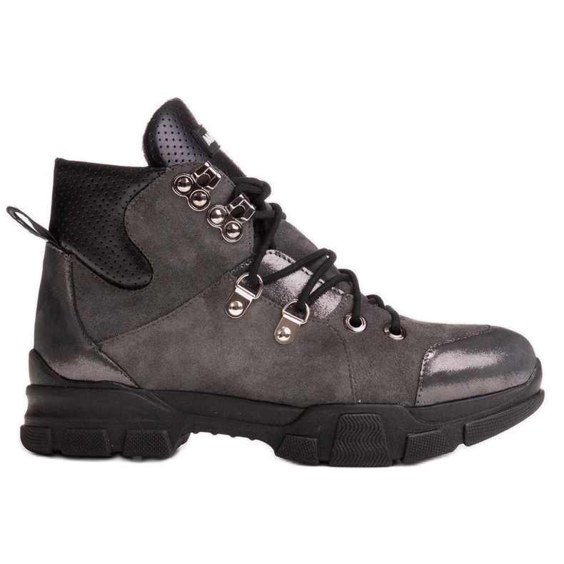 Marco Shoes Botas esportivas femininas com leve isolamento outono-inverno cinza