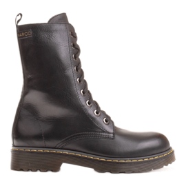 Marco Shoes Botas de cano alto, botas amarradas em sola translúcida preto