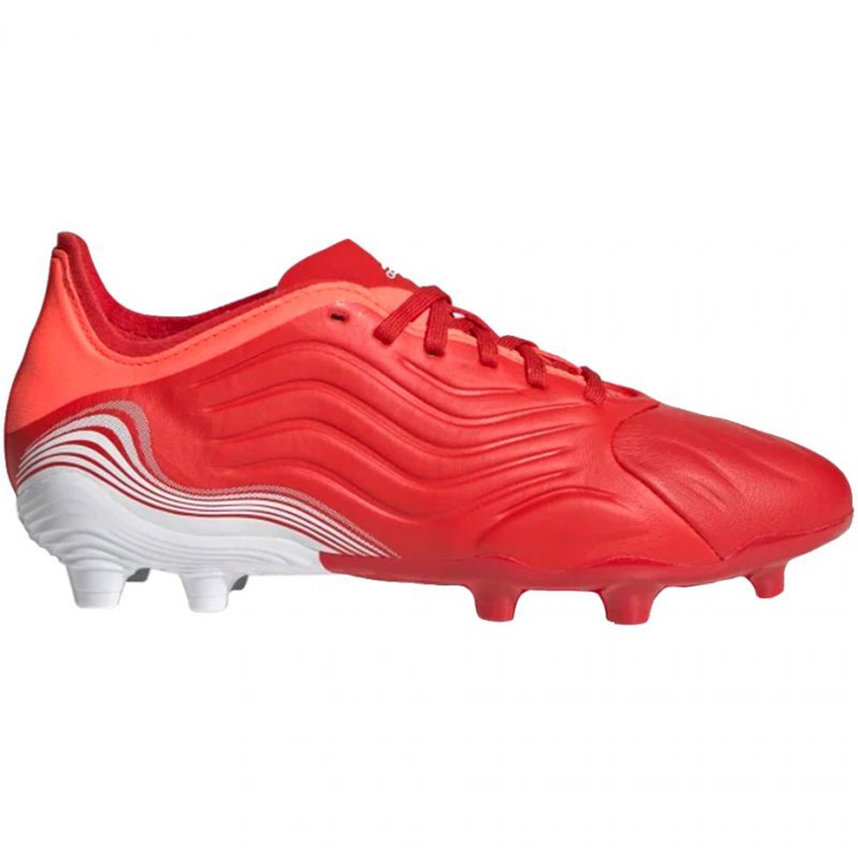 Chuteiras Adidas Copa Sense.1 Fg Jr FY6160 vermelho laranjas e tintos