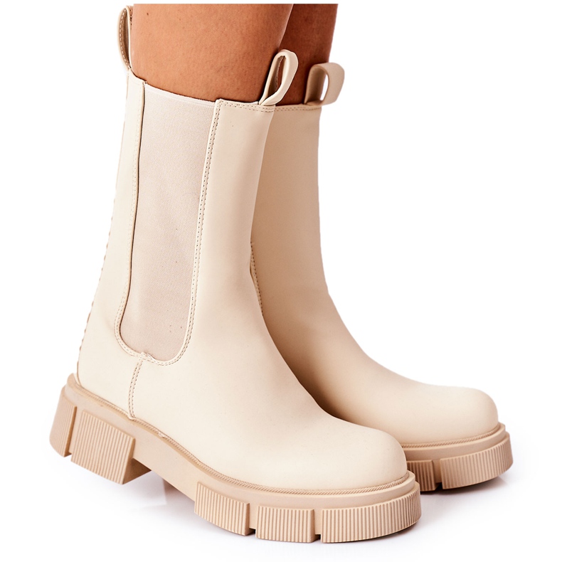 PS1 Botas quentes Botas bege Jodhpur devem ter