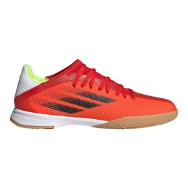 Chuteiras Adidas X Speedflow.3 In Jr FY3314 multicolorido laranjas e tintos Chuteiras Adidas X Speedflow.3 In Jr FY3314 multicolorido laranjas e tintos
