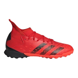 Chuteiras Adidas Predator Freak.3 Tf Jr FY6314 multicolorido laranjas e tintos