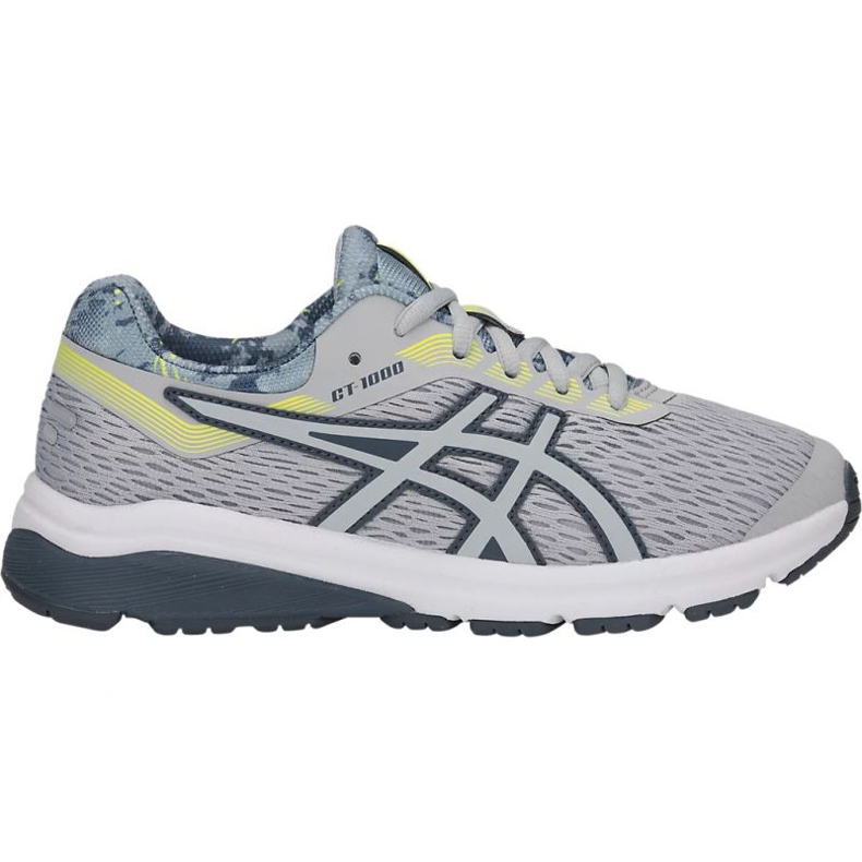 Asics GT-1000 7 Gs Sp Jr 1014A038-020 preto cinza amarelo Asics GT-1000 7 Gs Sp Jr 1014A038-020 preto cinza amarelo