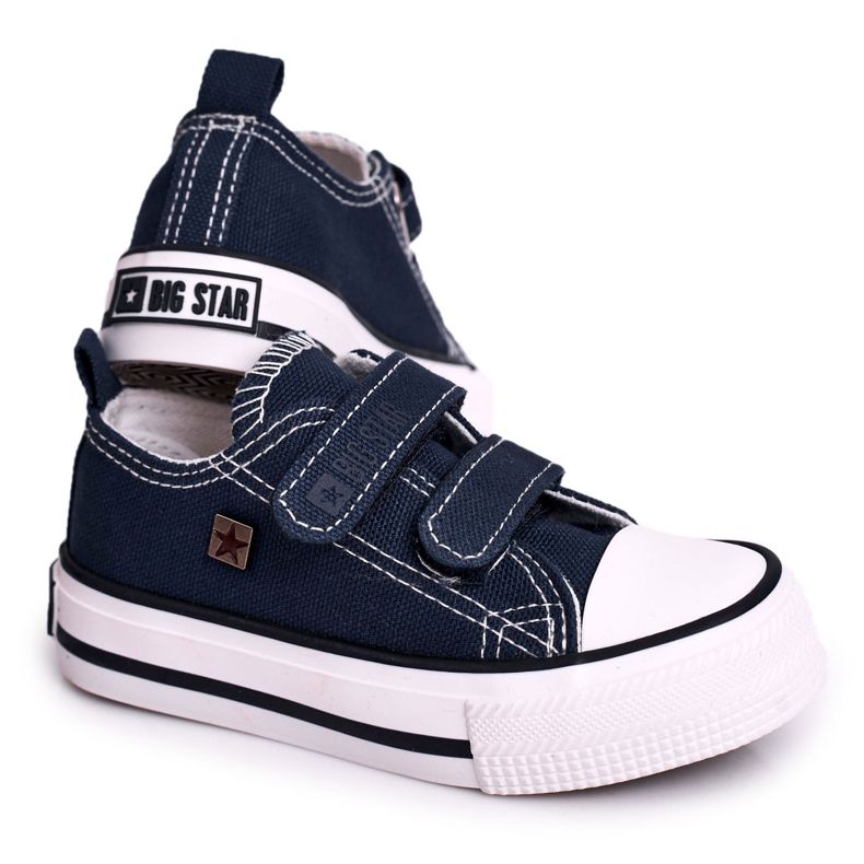 Tênis infantis com velcro Big Star HH374097 azul marinho