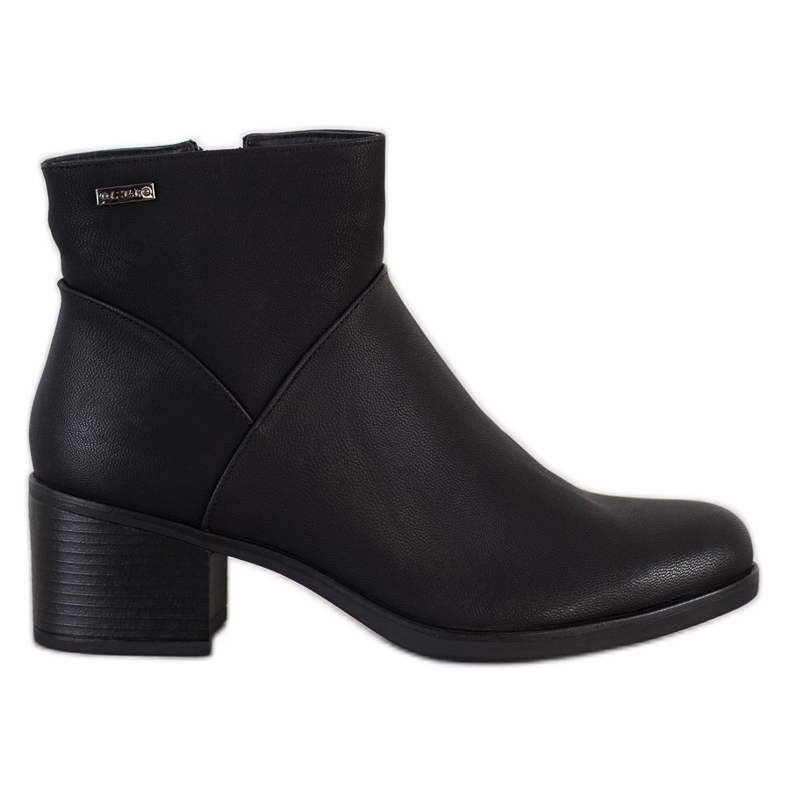 J. Star Botas de couro ecológico preto