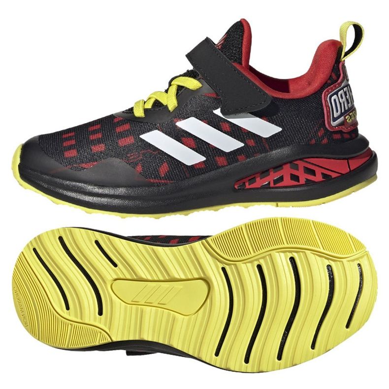 Sapatos Adidas FortaRun Superhero C Jr H67853 preto vermelho amarelo