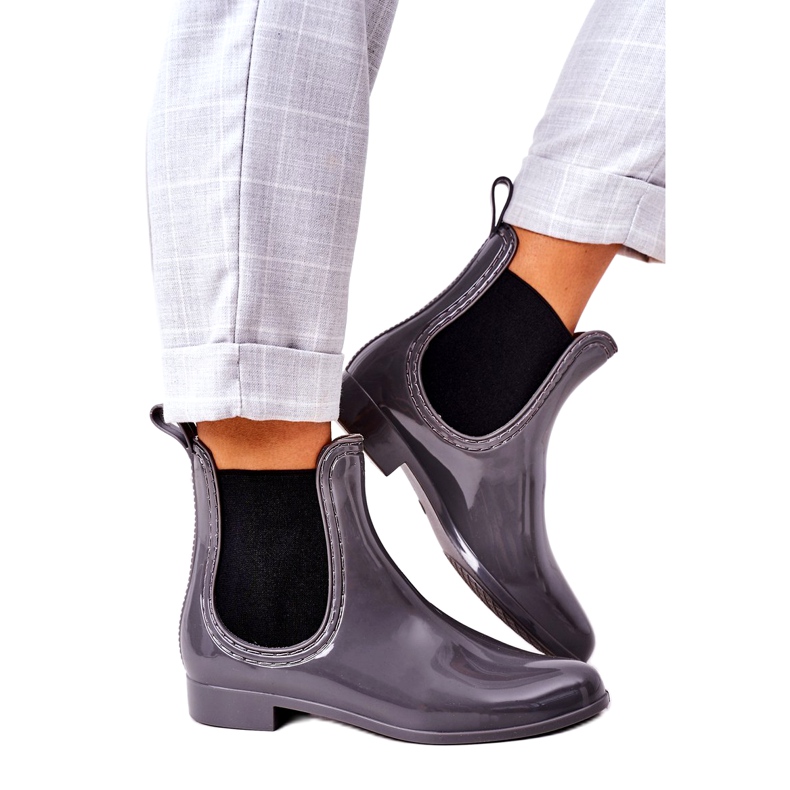 Botas Jodhpur com guarda-chuva cinza brilhante